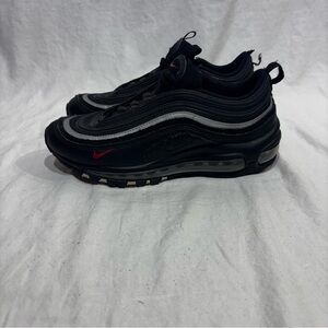 Nike Air Max 97 Size 6.5Y Black Red All Over Print Sneaker Shoes